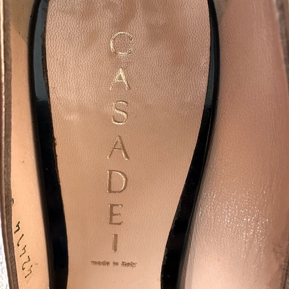 Casadei Shimmer Gold & Black Two Tone Pump Heels - Picture 15 of 16